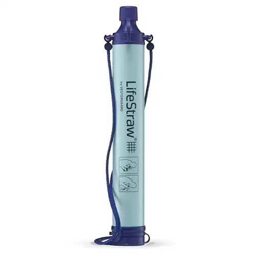 LifeStraw Personal Water Filter for Hiking, Camping, Travel and Emergency Preparedness, 1-Pack, Blue