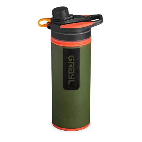 GRAYL GeoPress 24 oz Water Purifier Bottle - Filter for Hiking, Camping, Survival, Travel (Oasis Green)