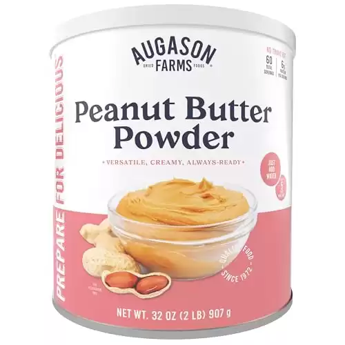 Augason Farms Peanut Butter Powder Can, Emergency Food Supply, Everyday Meals, 60 Servings