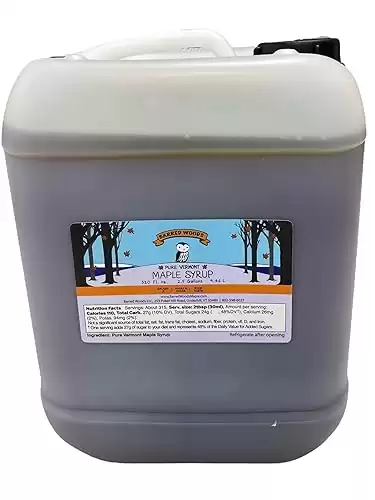 Bulk Pure Vermont Maple Syrup - 2.5 Gallon Jugs - From Barred Woods Maple (Grade A Dark Robust (Former Grade B))