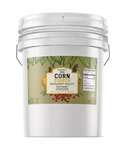 Corn Starch By Unpretentious Baker, Resealable 5-Gallon Bucket, Thickening Agent, For Bulk Baking & Cleaning Use (400 Ounces)