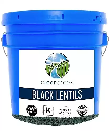 Beluga Lentils | 25 LBS | Emergency Food Storage Bucket | Non-GMO | Vegan | Bulk