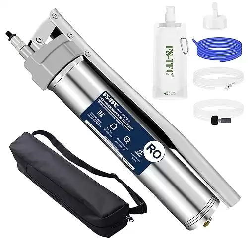 FS-TFC Portable Reverse Osmosis Water Filter 0.0001 Micron Super-high Precision Water Purification Survival Gear for Hiking, Camping, Travel and Emergency Preparedness