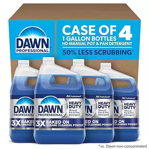 Dawn Professional Heavy Duty Manual Pot and Pan Dish Soap Detergent, 1 Gallon (Case of 4)